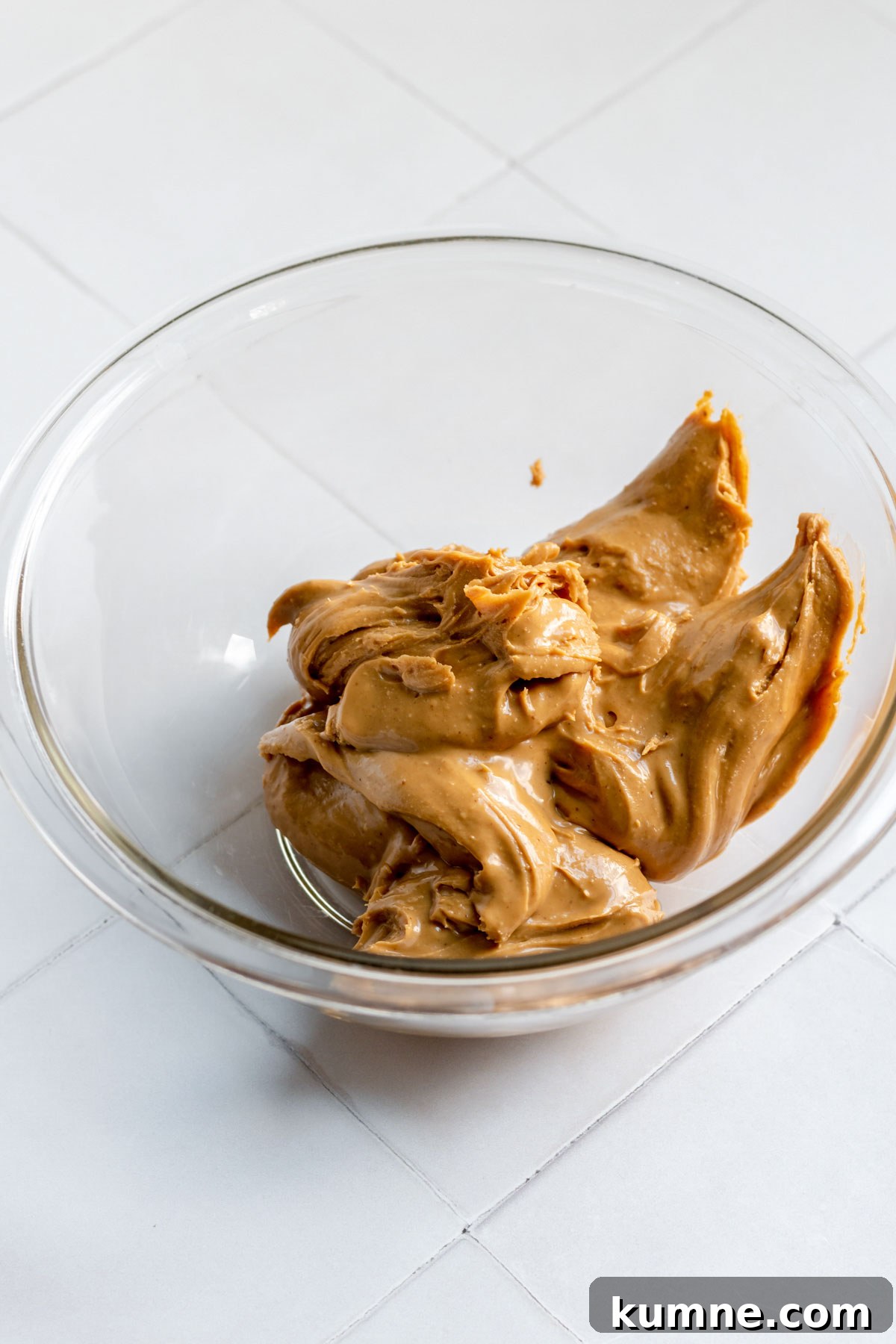 Peanut Butter Marshmallow Fluff Fudge (Fluffernutter) 4 Peanut butter in a bowl.