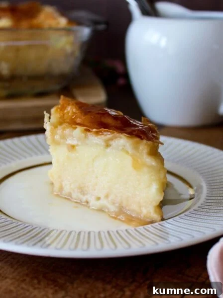 Galaktoboureko, a Greek classic dessert filled with phyllo and a custard filling.