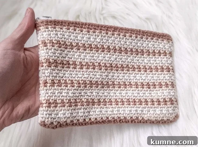 19 Quick Crochet Gift Patterns for Everyone (Free) 13 crochet zippered pouch