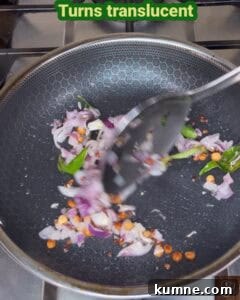 Crispy Bitter Gourd Stir-Fry (Pavakkai Poriyal) 7 Sautéed bitter gourd with onions and spices in a non-stick pan.