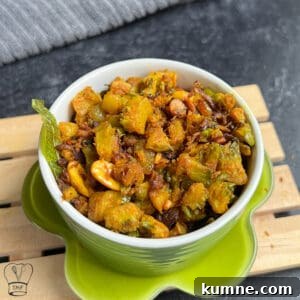 Crispy Bitter Gourd Stir-Fry (Pavakkai Poriyal) 9 Healthy Pavakkai poriyal with spices and vegetables.