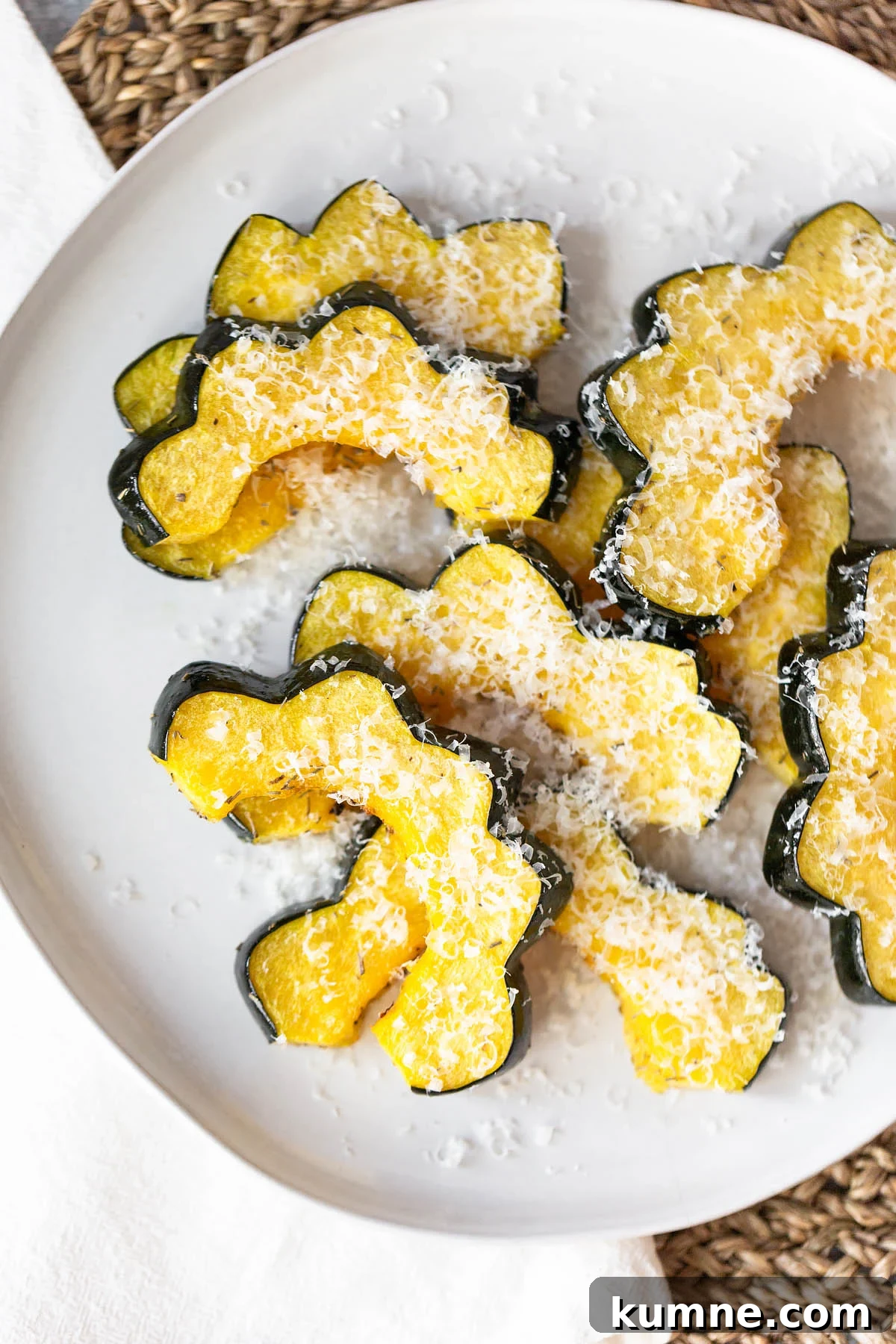 Crispy Roasted Acorn Squash with Parmesan and Herbs 2 roasted acorn squash with parmesan cheese