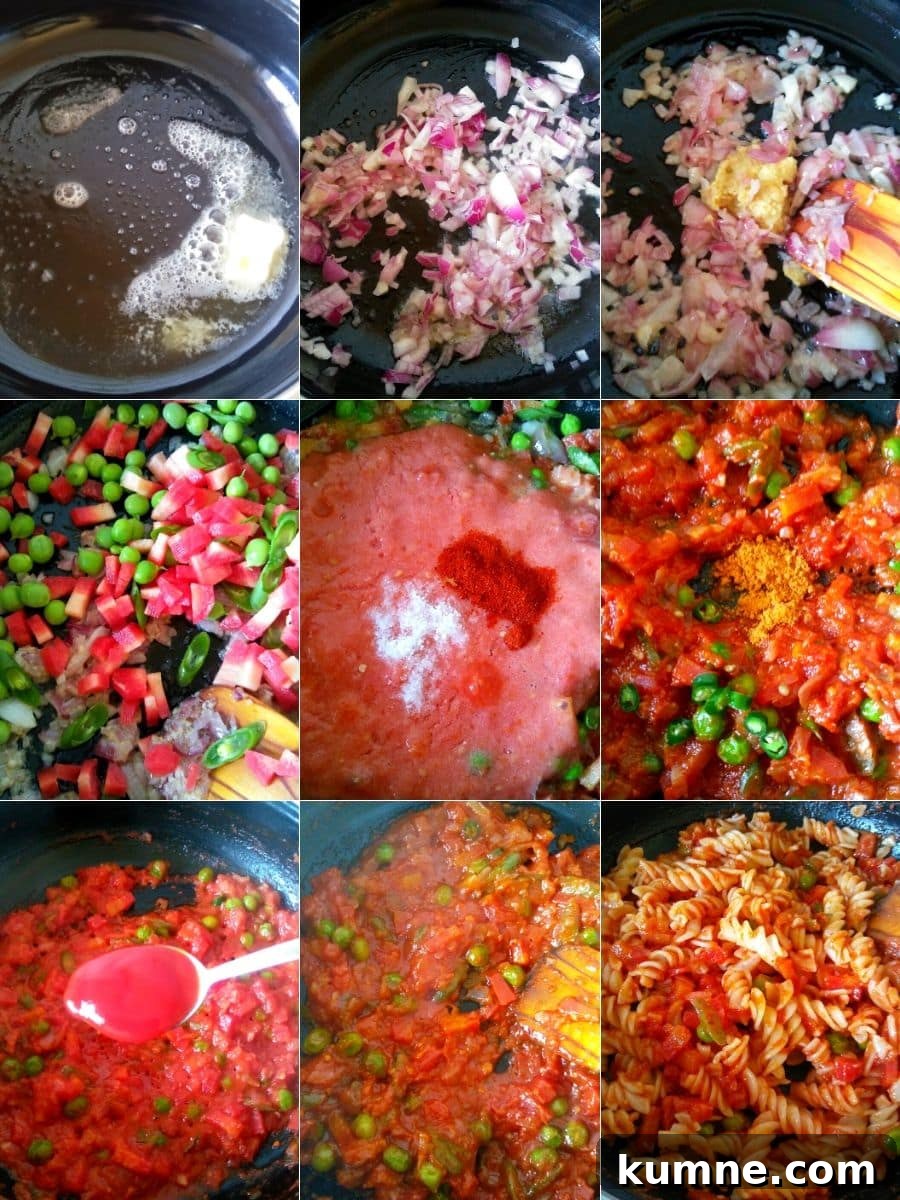 Desi Masala Pasta Recipe Steps