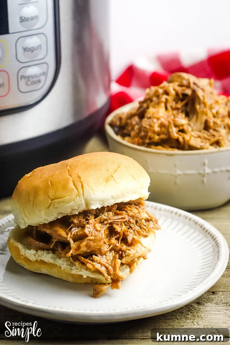 Instant Pot BBQ Pork On Plate