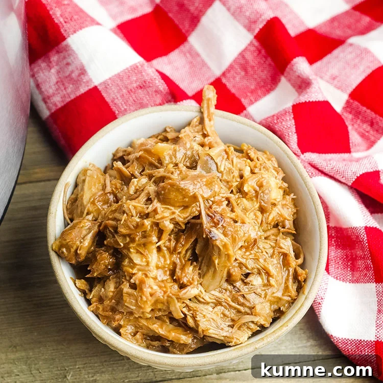 Instant Pot Shredded BBQ Pork In Bowl