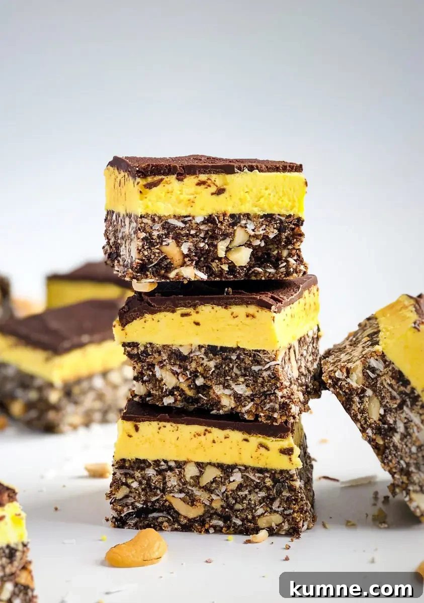 Tray of dairy-free Nanaimo bars