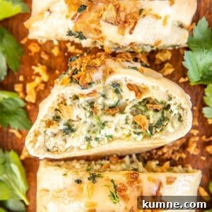 Cheesy Monterey Chicken Braid Recipe: Savory Stuffed Bread 5 cross section of cheesy chicken and spinach braid with text overlay