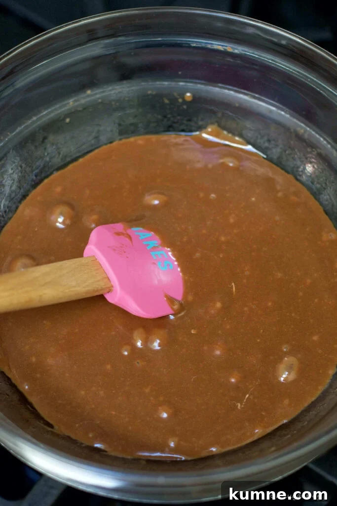 melted candy bars and butter in a glass bowl