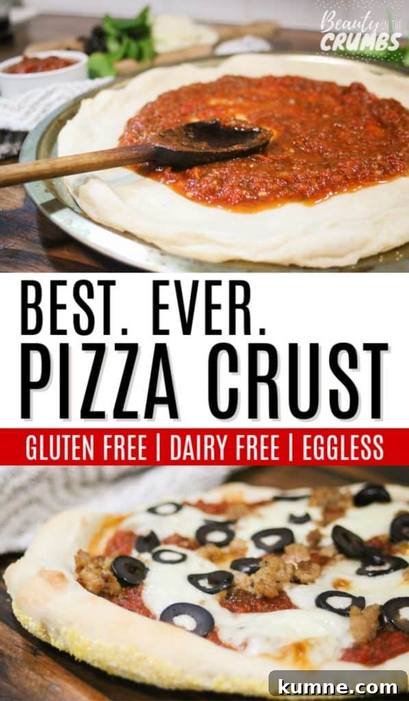 Gluten-Free Pizza Crust Recipe for Crispy, Chewy Pizza PMID 2 Soft and chewy gluten free pizza crust recipe (that's crispy on the bottom). This is the best gluten free pizza ever. Dairy-free and egg-free, too!