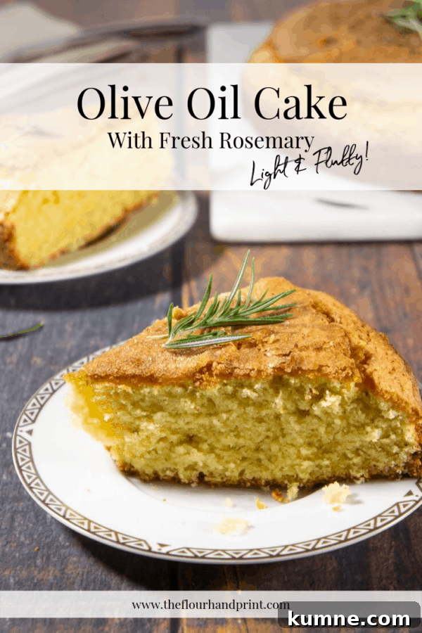 a slice of rosemary olive oil cake