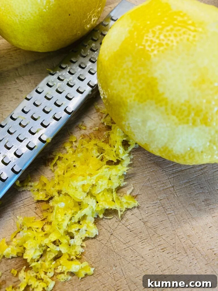 zesting a lemon