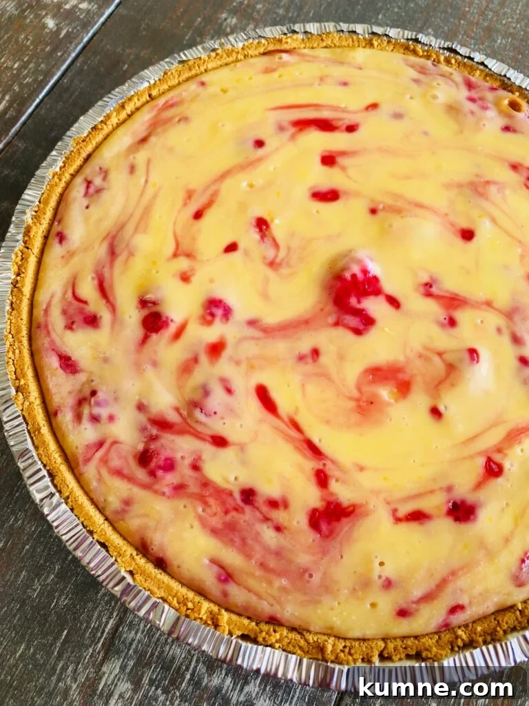 Easy Lemon Raspberry Pie before whipped cream