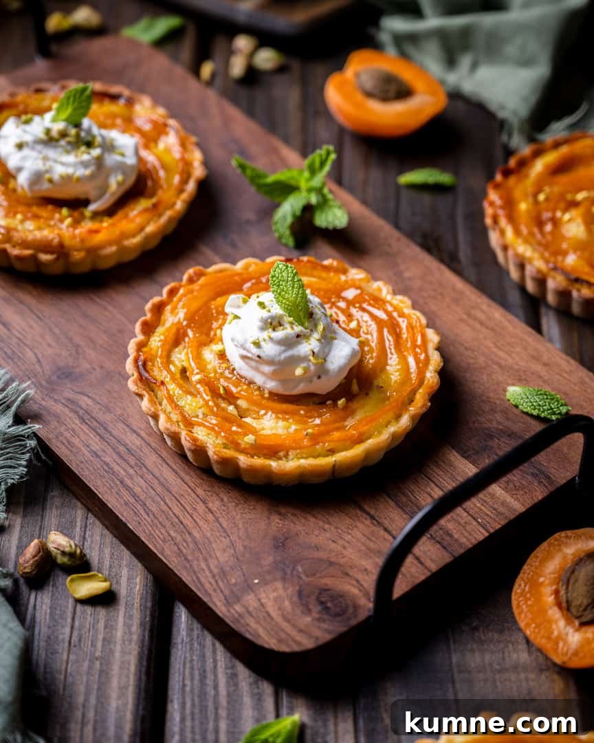 Apricot Pistachio Tartlets: Small Fruit Tarts with Crunchy Nuts 2 Apricot and Pistachio Tartlets
