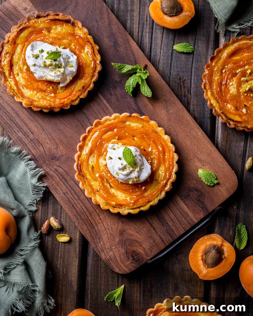 Apricot Pistachio Tartlets: Small Fruit Tarts with Crunchy Nuts 3 Apricot and Pistachio Tartlets