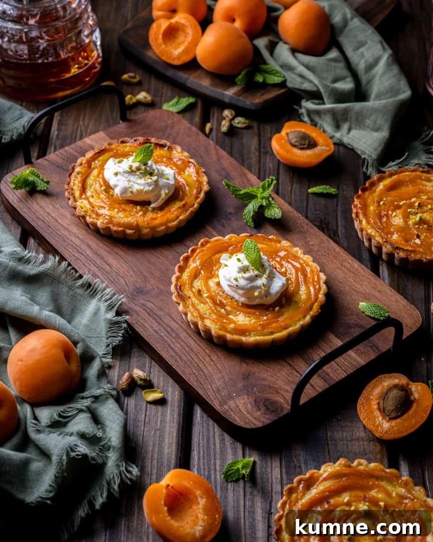Apricot Pistachio Tartlets: Small Fruit Tarts with Crunchy Nuts 4 Apricot and Pistachio Tartlet