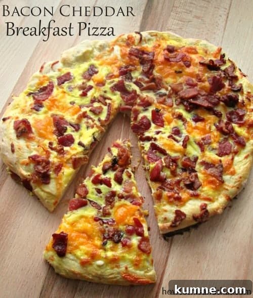 Easy Homemade Bacon Cheddar Breakfast Pizza 1