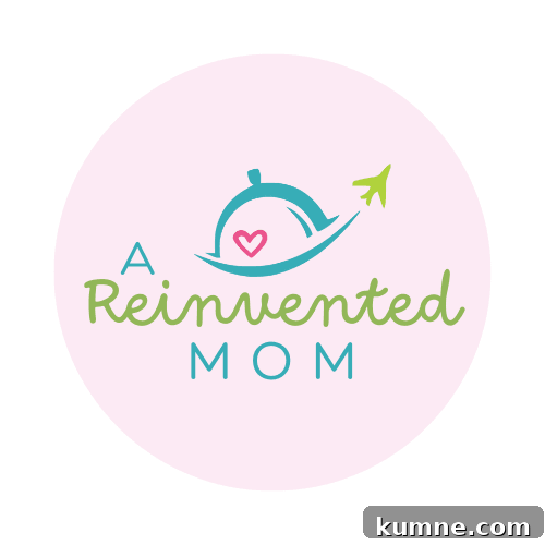 A Reinvented Mom graphic logo.