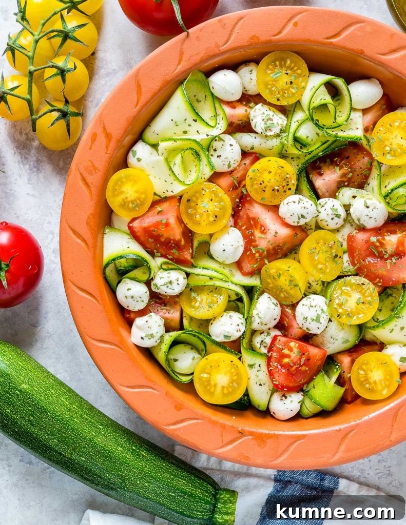 Healthy Fresh Summertime Zucchini Caprese