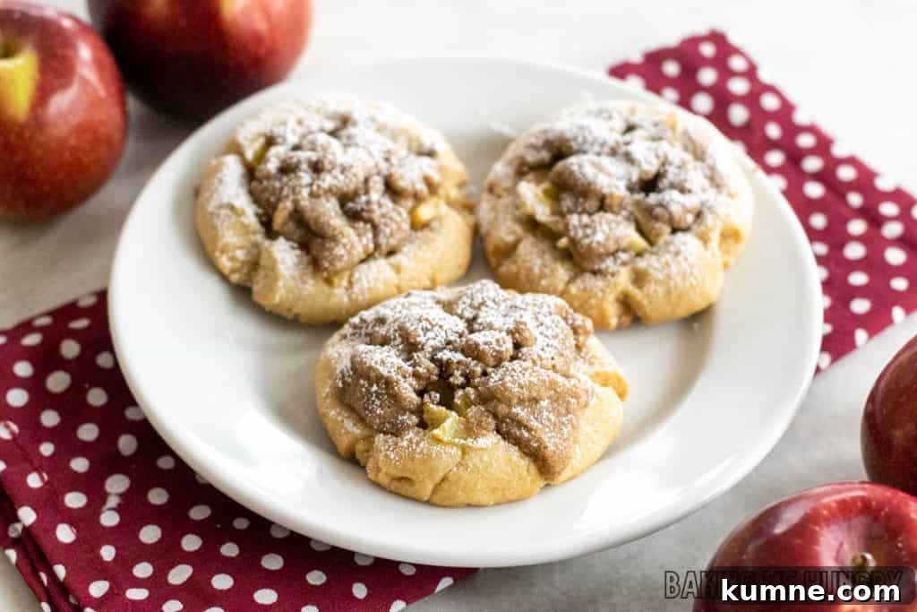 Apple Crumble Cookie Recipe — Soft Baked Fall Cookies, Step-by-Step 13 apple crumble cookie recipe served on a plate