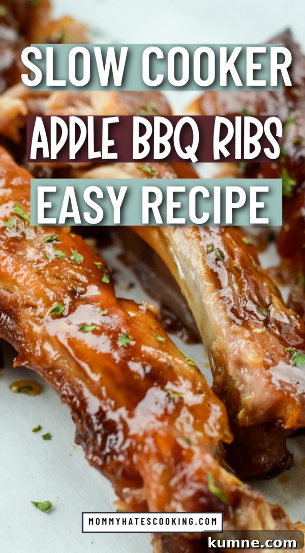 SLOW COOKER APPLE BBQ RIBS