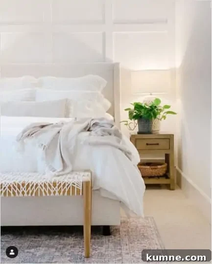 12 Gorgeous Board and Batten Bedroom Wall Ideas You’ll Love 11 white board and batten in a bedroom wall