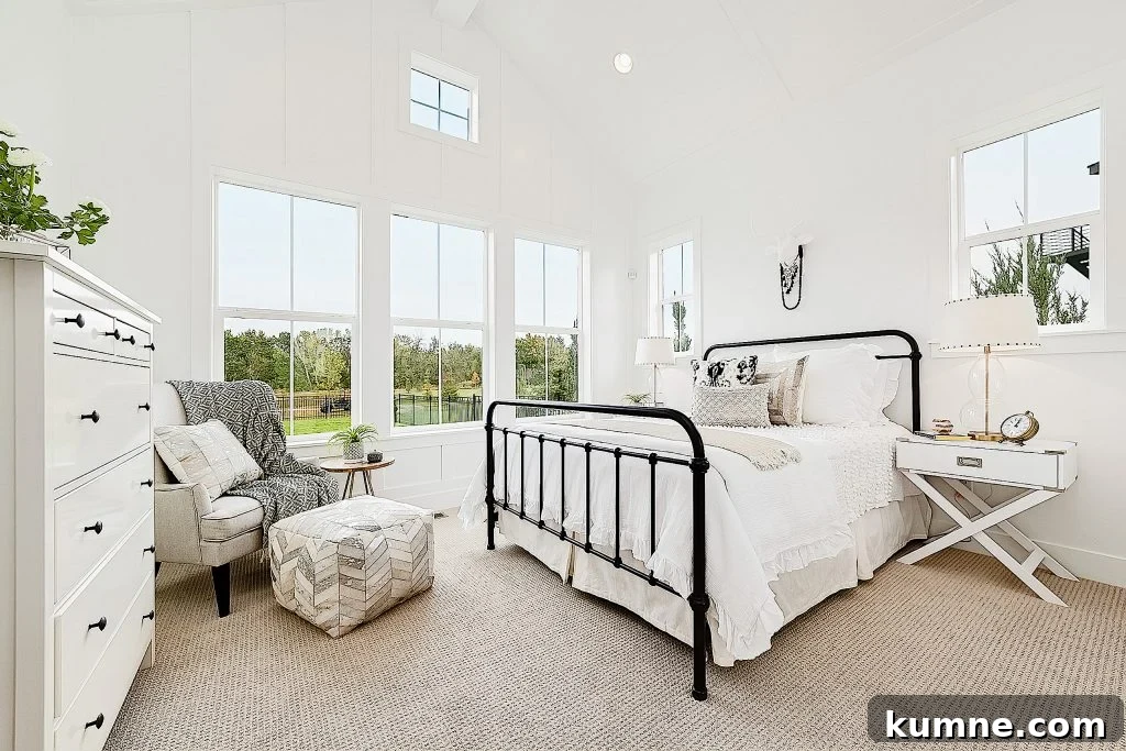 12 Gorgeous Board and Batten Bedroom Wall Ideas You’ll Love 15 white walls with a black bed