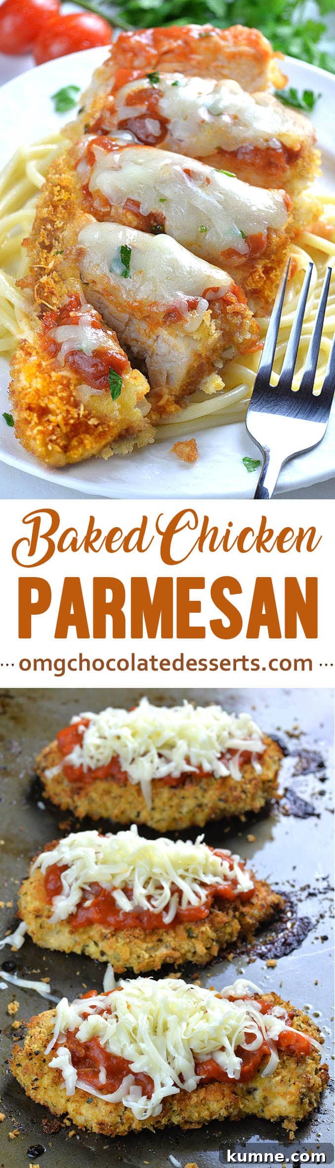 Crispy breaded, Chicken Parmesan, topped with marinara sauce and mozzarella cheese, served with pasta is perfect meal for your family.