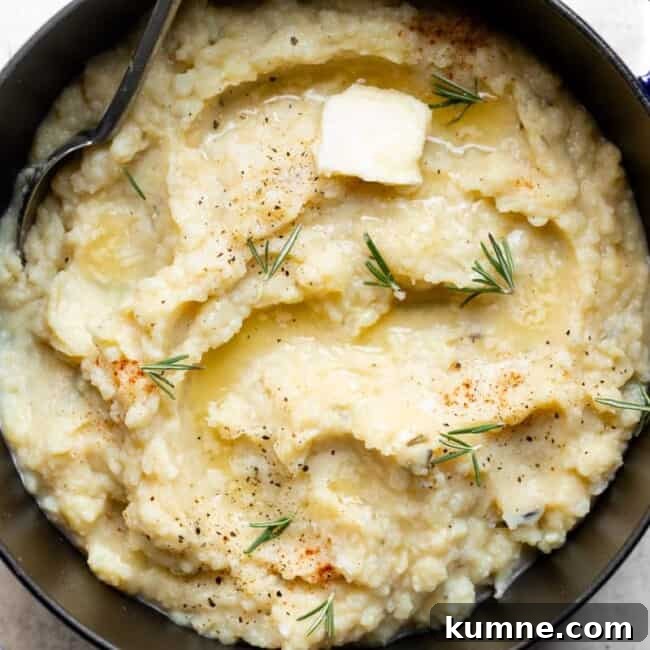 mashed cauliflower potatoes with butter