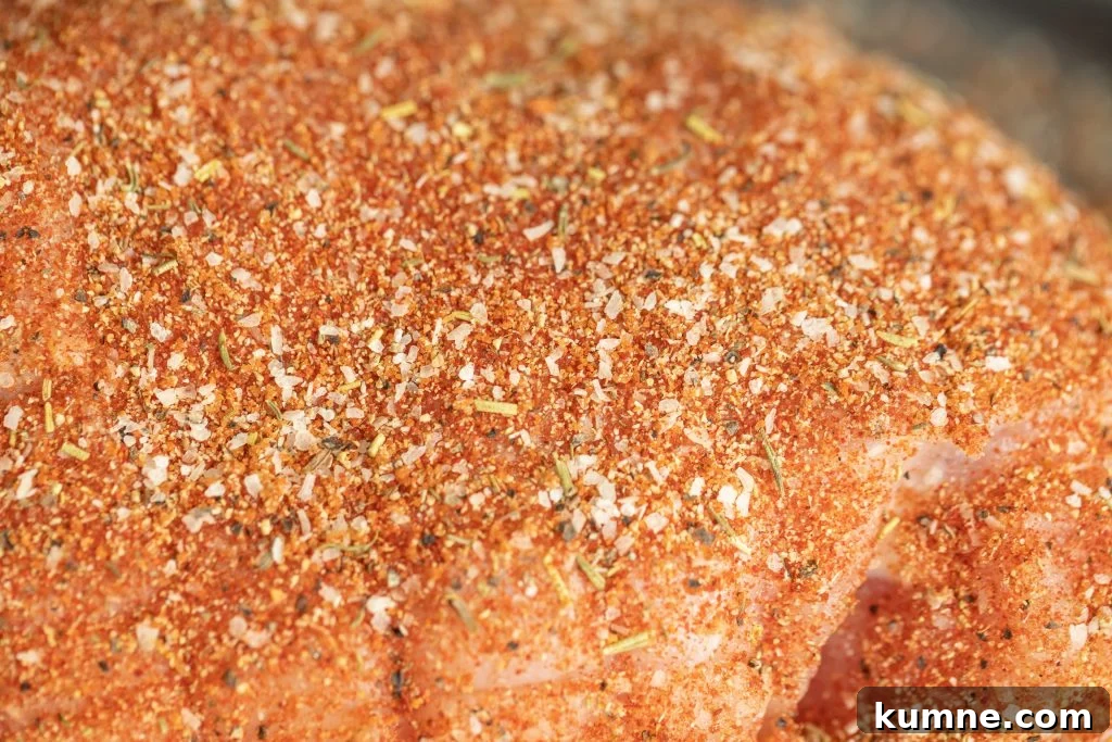 Best Turkey Rub for Smoking smoked turkey dry rub on turkey breast.