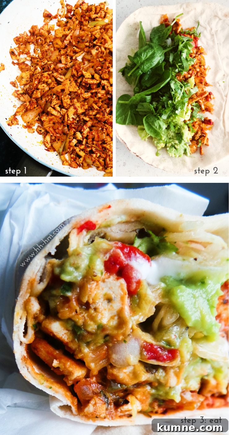 Spicy tofu wraps! If you’ve never cooked with tofu and don’t know what to do with it - make these delicious vegan wraps! They’re healthy, super flavorful, easy, don’t take too long and are a great dinner option! | easy vegan recipes