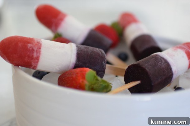 all-natural red, white and blue popsicles | pamela salzman