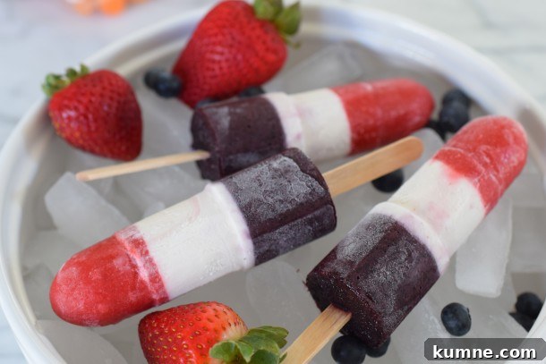 all-natural red, white and blue popsicles | pamela salzman