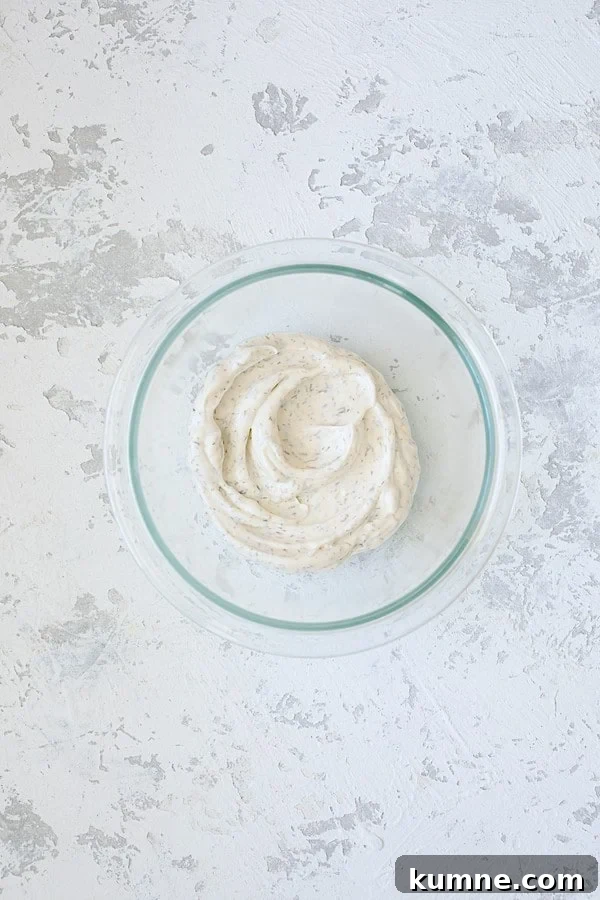 Photo of Lemon-Dill Aioli in glass bowl.