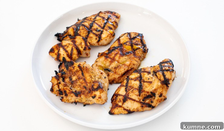 Grilled chicken served
