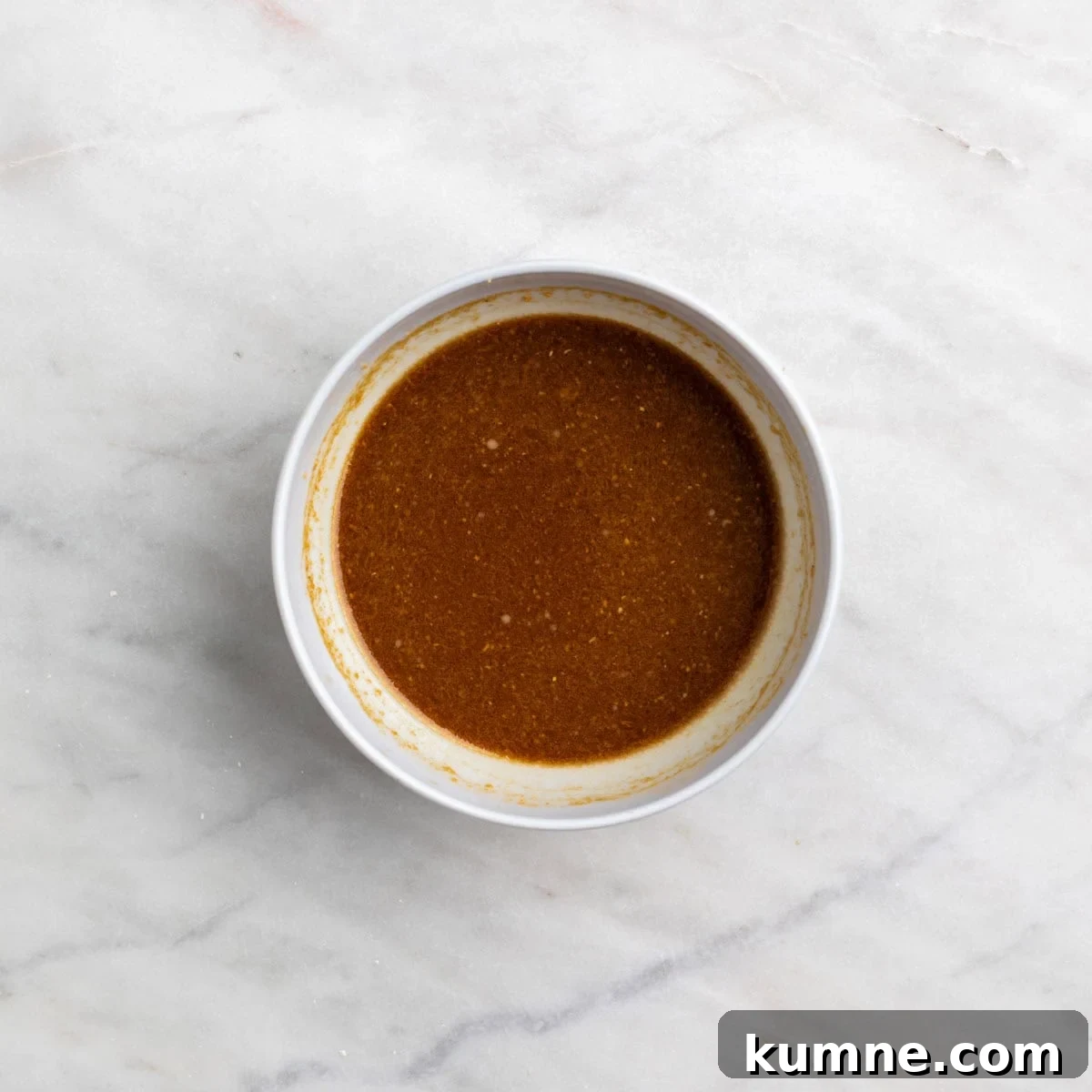 Sauce ingredients mixed in a small bowl